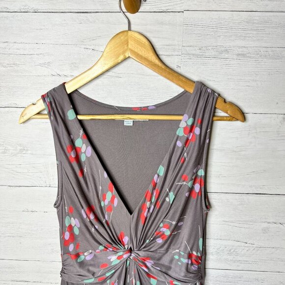Boden Dress Womens Size 6R Gray Geometric Twist Knot Waist Detail Lined - Picture 7 of 16